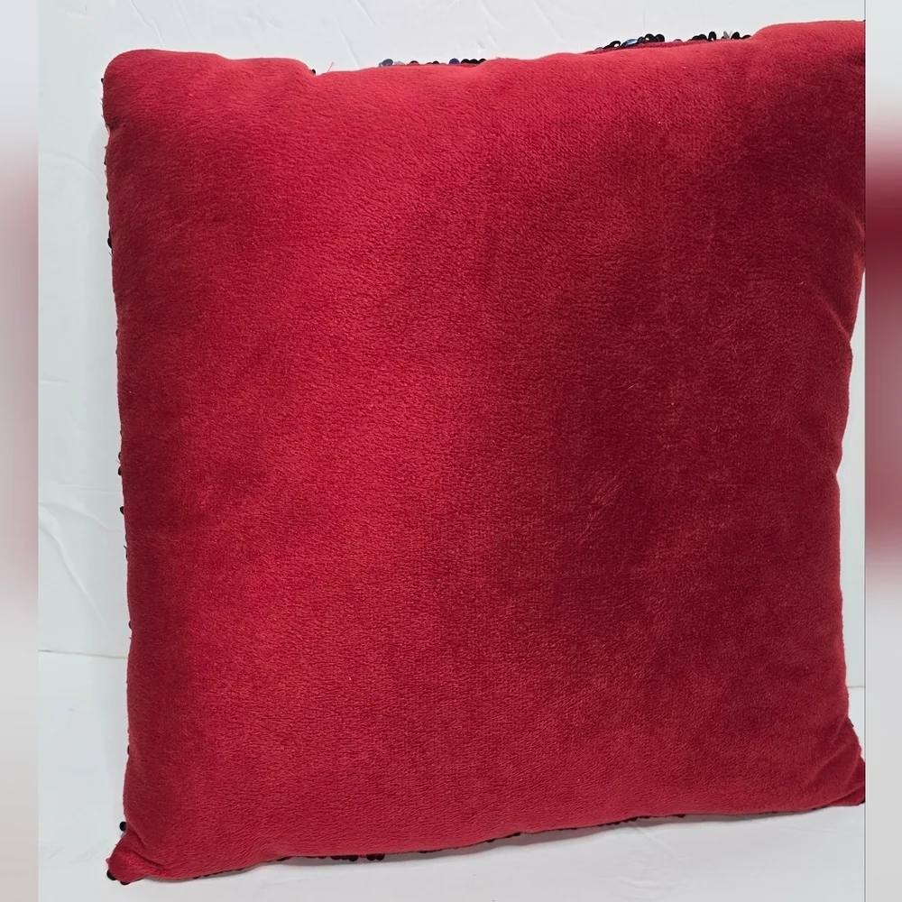 Reversible Color Change Sequin Throw Two-Tone Red and Navy